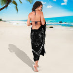 Black White Natural Marble Print Beach Sarong Wrap