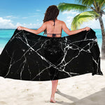 Black White Natural Marble Print Beach Sarong Wrap