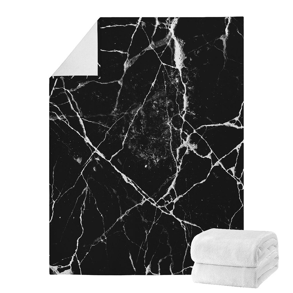 Black White Natural Marble Print Blanket