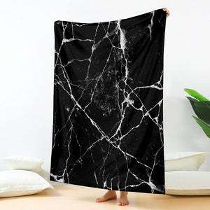 Black White Natural Marble Print Blanket