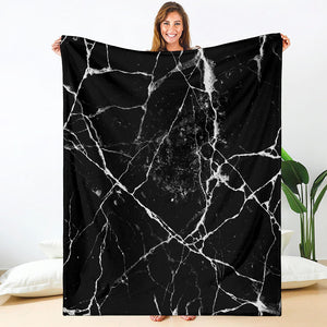 Black White Natural Marble Print Blanket