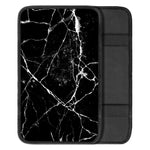 Black White Natural Marble Print Car Center Console Cover