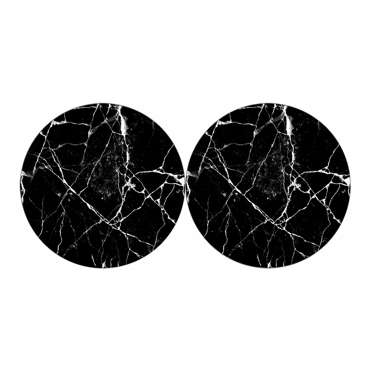 Black White Natural Marble Print Car Coasters