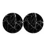Black White Natural Marble Print Car Coasters