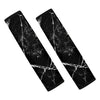 Black White Natural Marble Print Car Seat Belt Covers