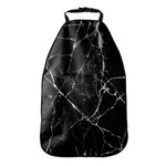 Black White Natural Marble Print Car Seat Organizers