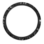 Black White Natural Marble Print Car Steering Wheel Cover