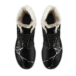 Black White Natural Marble Print Comfy Boots GearFrost