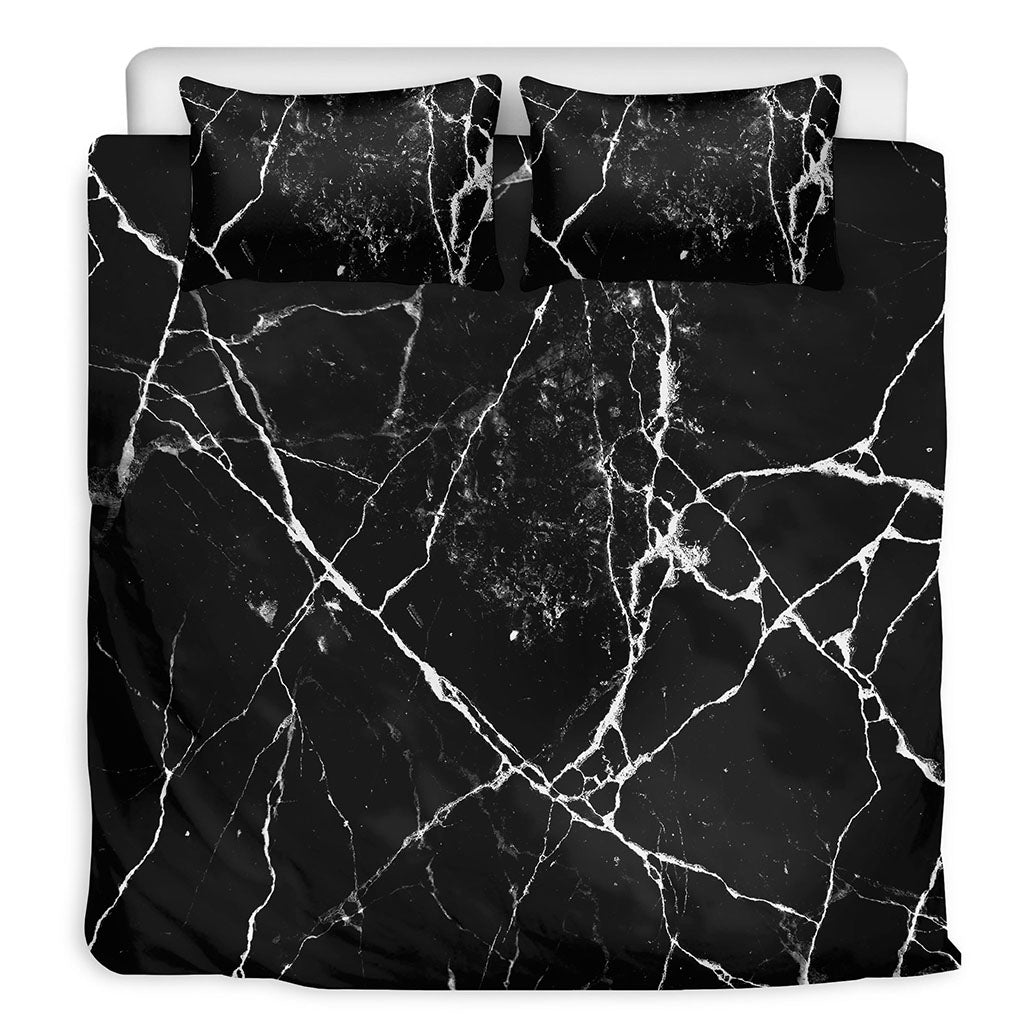 Black White Natural Marble Print Duvet Cover Bedding Set