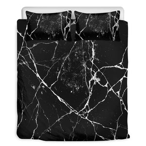Black White Natural Marble Print Duvet Cover Bedding Set