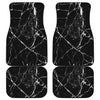 Black White Natural Marble Print Front and Back Car Floor Mats