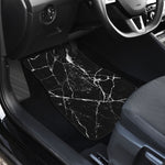 Black White Natural Marble Print Front and Back Car Floor Mats