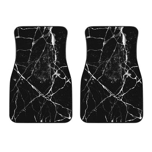 Black White Natural Marble Print Front Car Floor Mats