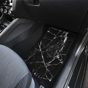 Black White Natural Marble Print Front Car Floor Mats