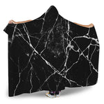 Black White Natural Marble Print Hooded Blanket