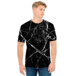 Black White Natural Marble Print Men's T-Shirt