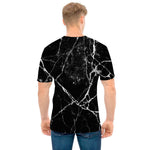 Black White Natural Marble Print Men's T-Shirt