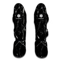 Black White Natural Marble Print Muay Thai Shin Guards