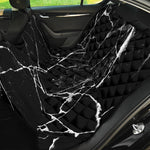 Black White Natural Marble Print Pet Car Back Seat Cover