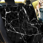 Black White Natural Marble Print Pet Car Back Seat Cover