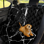 Black White Natural Marble Print Pet Car Back Seat Cover