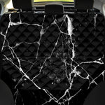 Black White Natural Marble Print Pet Car Back Seat Cover