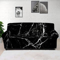 Black White Natural Marble Print Sofa Cover