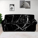 Black White Natural Marble Print Sofa Cover