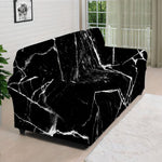 Black White Natural Marble Print Sofa Cover