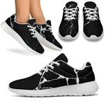 Black White Natural Marble Print Sport Shoes GearFrost