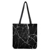 Black White Natural Marble Print Tote Bag