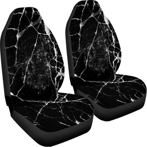 Black White Natural Marble Print Universal Fit Car Seat Covers