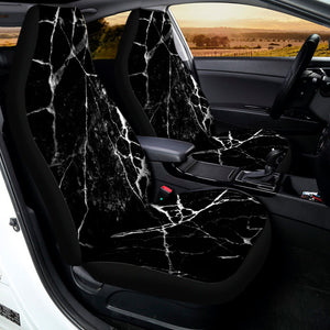 Black White Natural Marble Print Universal Fit Car Seat Covers