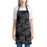 Black White Palm Tree Pattern Print Apron