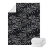 Black White Palm Tree Pattern Print Blanket