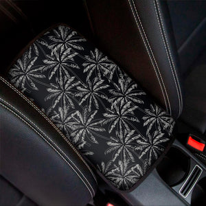 Black White Palm Tree Pattern Print Car Center Console Cover