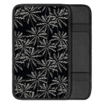 Black White Palm Tree Pattern Print Car Center Console Cover