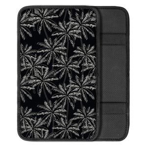 Black White Palm Tree Pattern Print Car Center Console Cover