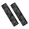 Black White Palm Tree Pattern Print Car Seat Belt Covers
