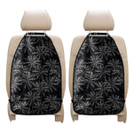 Black White Palm Tree Pattern Print Car Seat Organizers