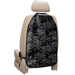 Black White Palm Tree Pattern Print Car Seat Organizers