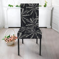 Black White Palm Tree Pattern Print Dining Chair Slipcover