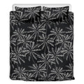 Black White Palm Tree Pattern Print Duvet Cover Bedding Set