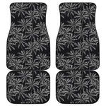 Black White Palm Tree Pattern Print Front and Back Car Floor Mats