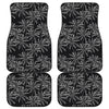 Black White Palm Tree Pattern Print Front and Back Car Floor Mats