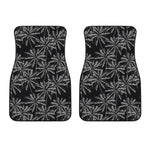 Black White Palm Tree Pattern Print Front Car Floor Mats