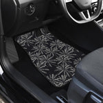 Black White Palm Tree Pattern Print Front Car Floor Mats