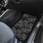 Black White Palm Tree Pattern Print Front Car Floor Mats