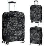 Black White Palm Tree Pattern Print Luggage Cover GearFrost