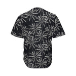 Black White Palm Tree Pattern Print Men's Baseball Jersey